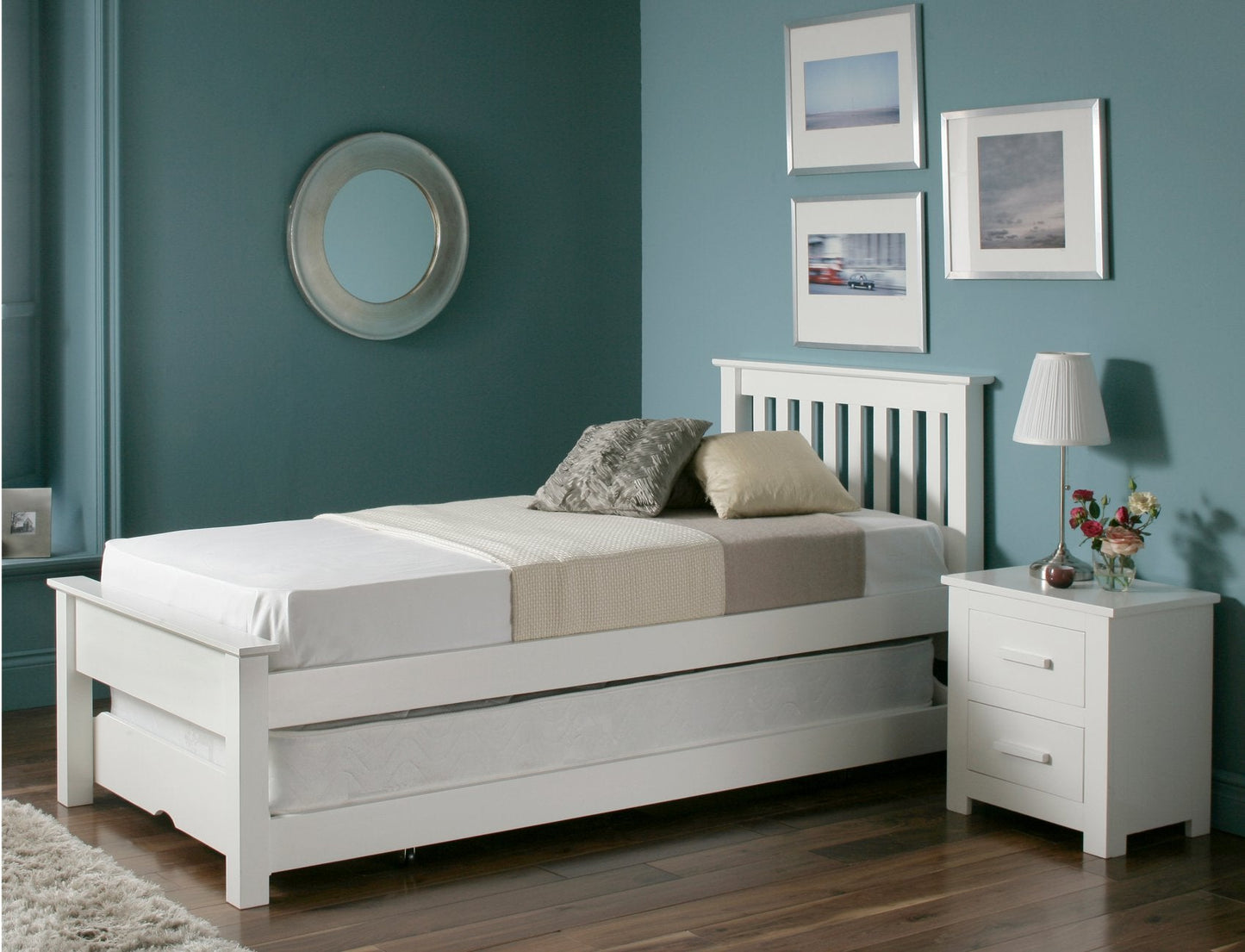 Atlantis White Wooden Guest Bed Including Underbed - Bed - Time4Sleep