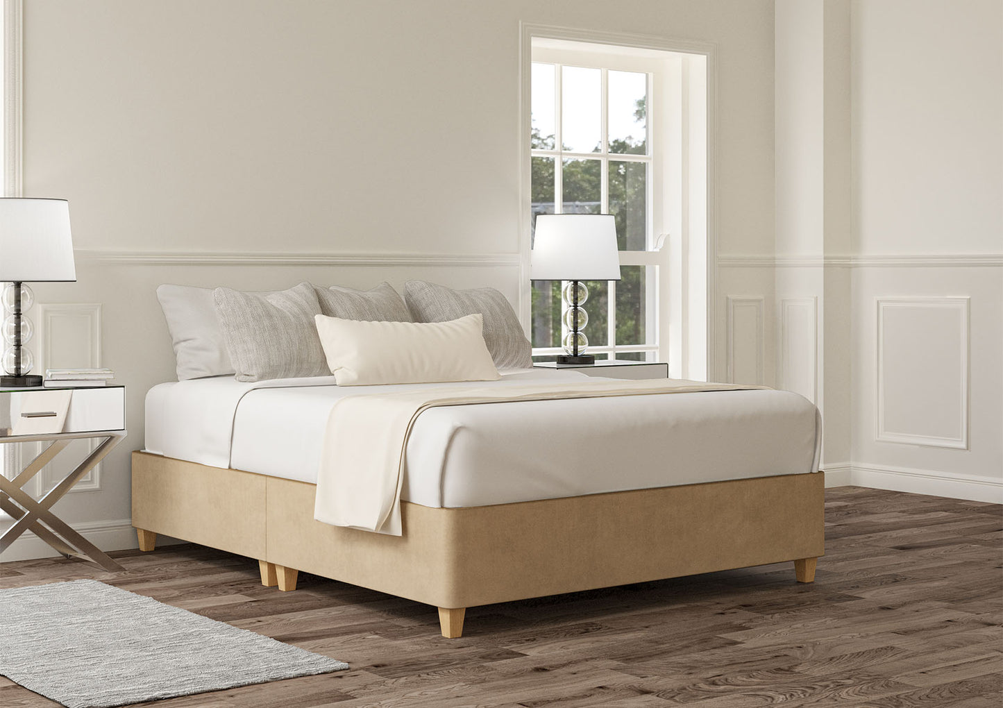 Shallow Upholstered Base On Legs Bed time4sleepadmin Single Plush Mink