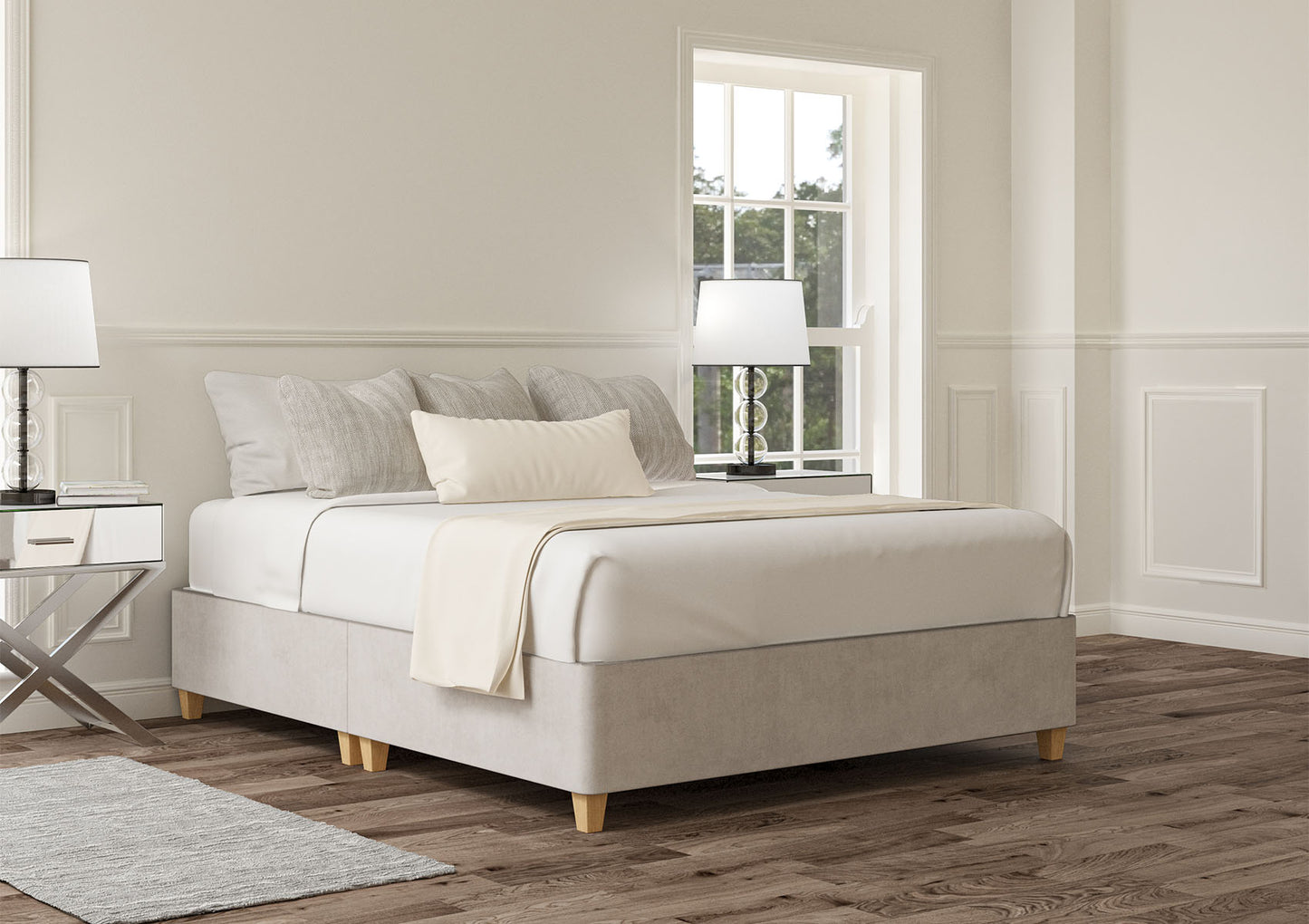 Shallow Upholstered Base On Legs Bed time4sleepadmin Single Plush Silver