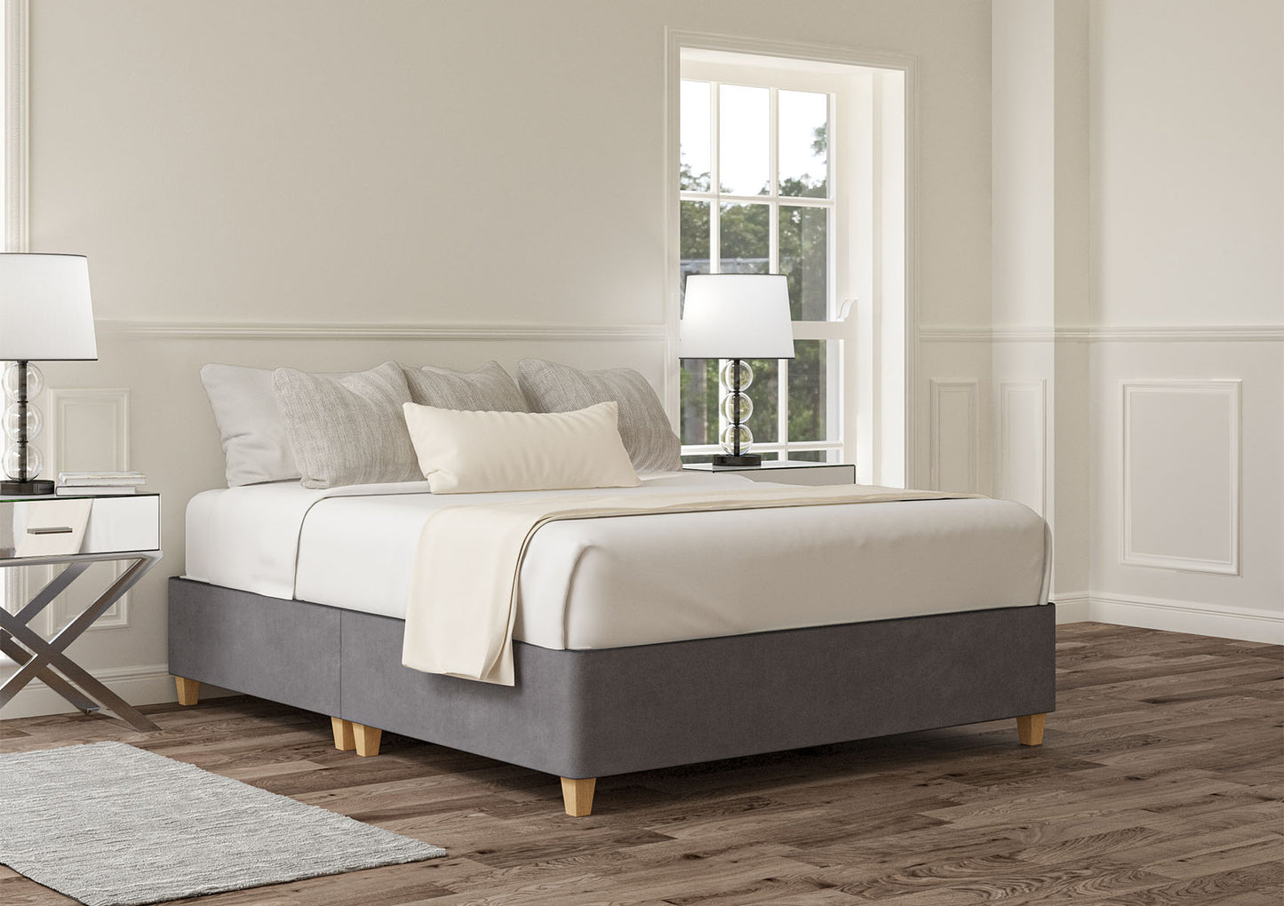 Shallow Upholstered Base On Legs Bed time4sleepadmin Single Plush Steel