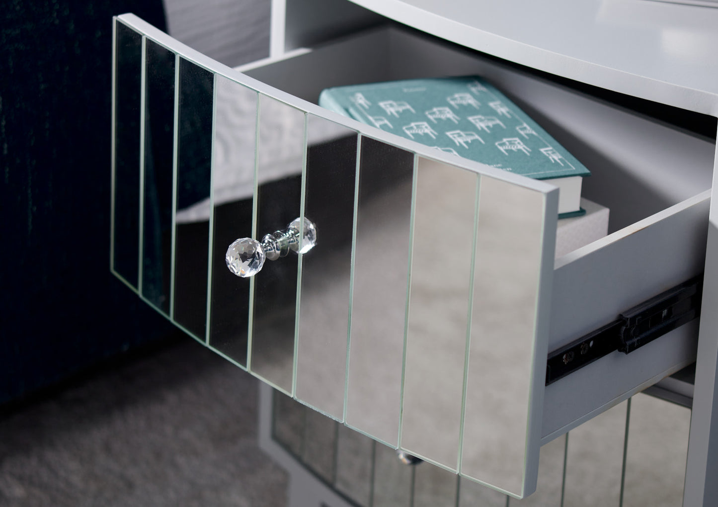 Sorrento 2 Drawer Mirror Bedside Furniture time4sleepadmin