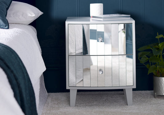 Sorrento 2 Drawer Mirror Bedside Furniture time4sleepadmin