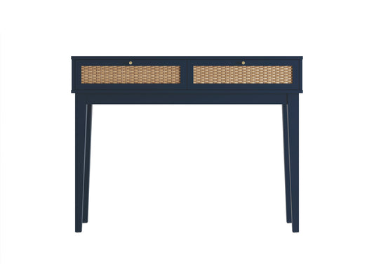 Newquay Blue Rattan 2 Drawer Dressing Table Furniture time4sleepadmin