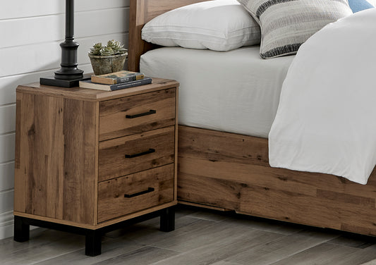 Brookes 3 Drawer Wooden Bedside Furniture time4sleepadmin
