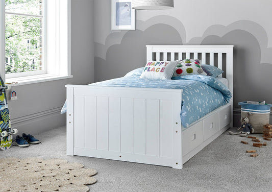Bundle: Captain bed frame including slim flex single mattress Bundle time4sleepadmin