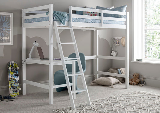 Bundle: Essentials high sleeper including single slim flex mattress Bundle time4sleepadmin