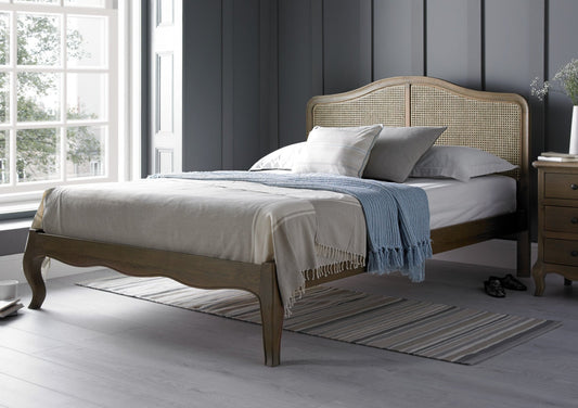 Bundle: Loire Rattan Bed Frame - LFE - Double Bed Frame Only, Sleep Sanctuary Memory Pocket 2000 Mattress - Double Mattress Only Bundle time4sleepadmin