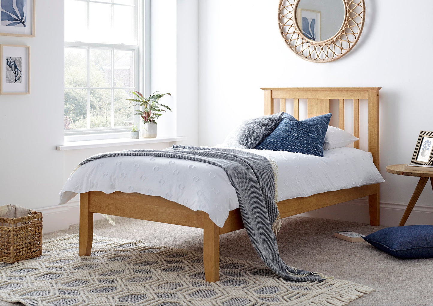 Bundle: Malmo Oak Finish Solo Wooden Bed Frame - Single Bed Frame Only, Sleep Sanctuary Memory Pocket 2000 Mattress - Single Mattress Only Bundle time4sleepadmin
