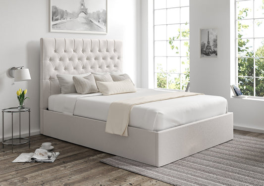 Bundle: Maxi Arran Natural Upholstered Ottoman Super King Size Bed And Sleep Sanctuary OneLife Memory Pocket Super King Size Mattress Bundle time4sleepadmin