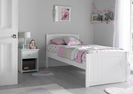 Bundle: Portland White Solo Bed Frame Only, Sleep Sanctuary OneLife Memory Pocket Single Mattress Bundle time4sleepadmin