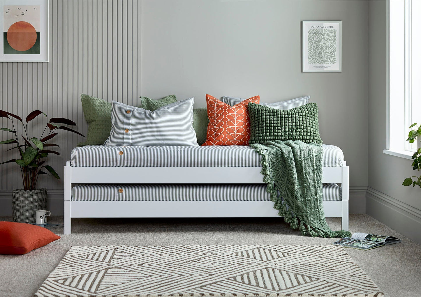 Bundle: Stacking White Wooden Pair Of Single Bed Frame & 2x Luxury 1000 Mattresses Bundle time4sleepadmin