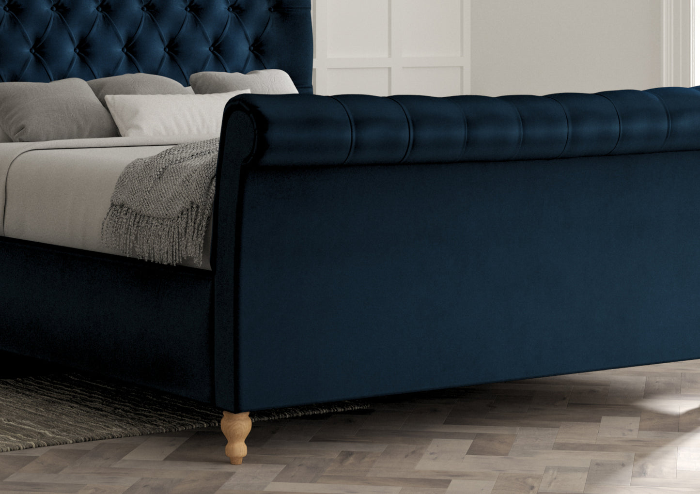 Cavendish Upholstered Sleigh Bed Only Bed time4sleepadmin