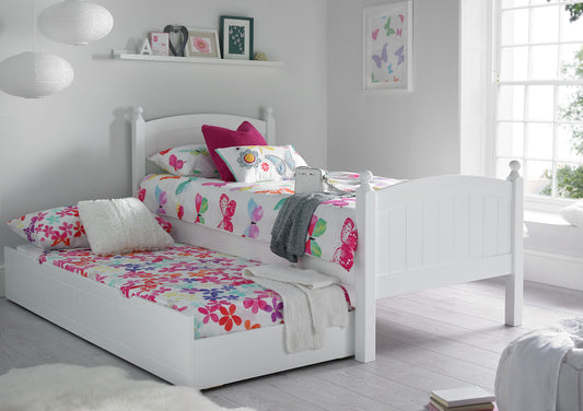 Charleston Solo White Bed With Liv & Lou Guest UnderBed Bed time4sleepadmin