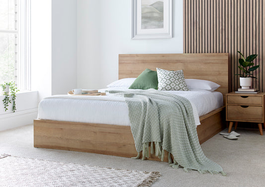 Chicago Riviera Oak Wooden Ottoman Storage Bed Bed time4sleepadmin