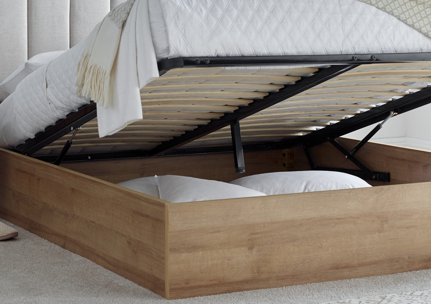 Molle Wooden Ottoman Including Off White Upholstered Headboard Bed time4sleepadmin