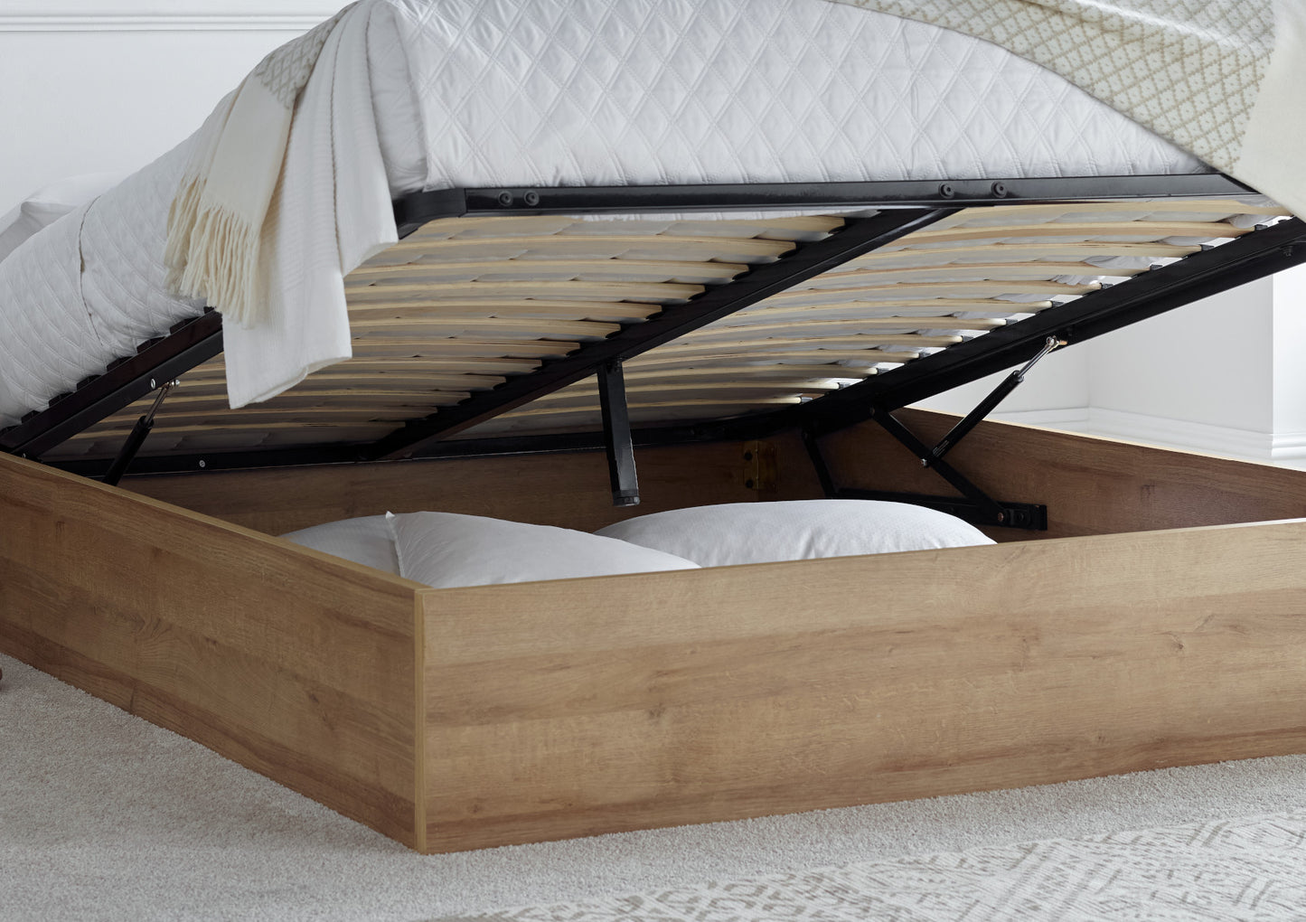 Molle Wooden Ottoman Storage Bed Frame Only Bed time4sleepadmin
