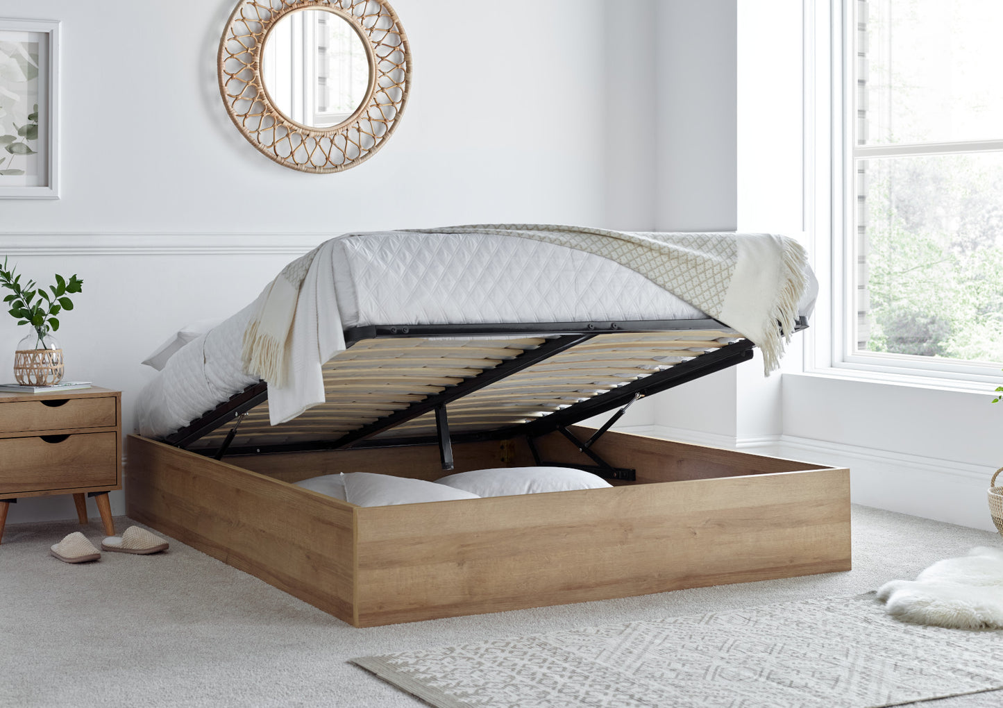 Molle Wooden Ottoman Storage Bed Frame Only Bed time4sleepadmin