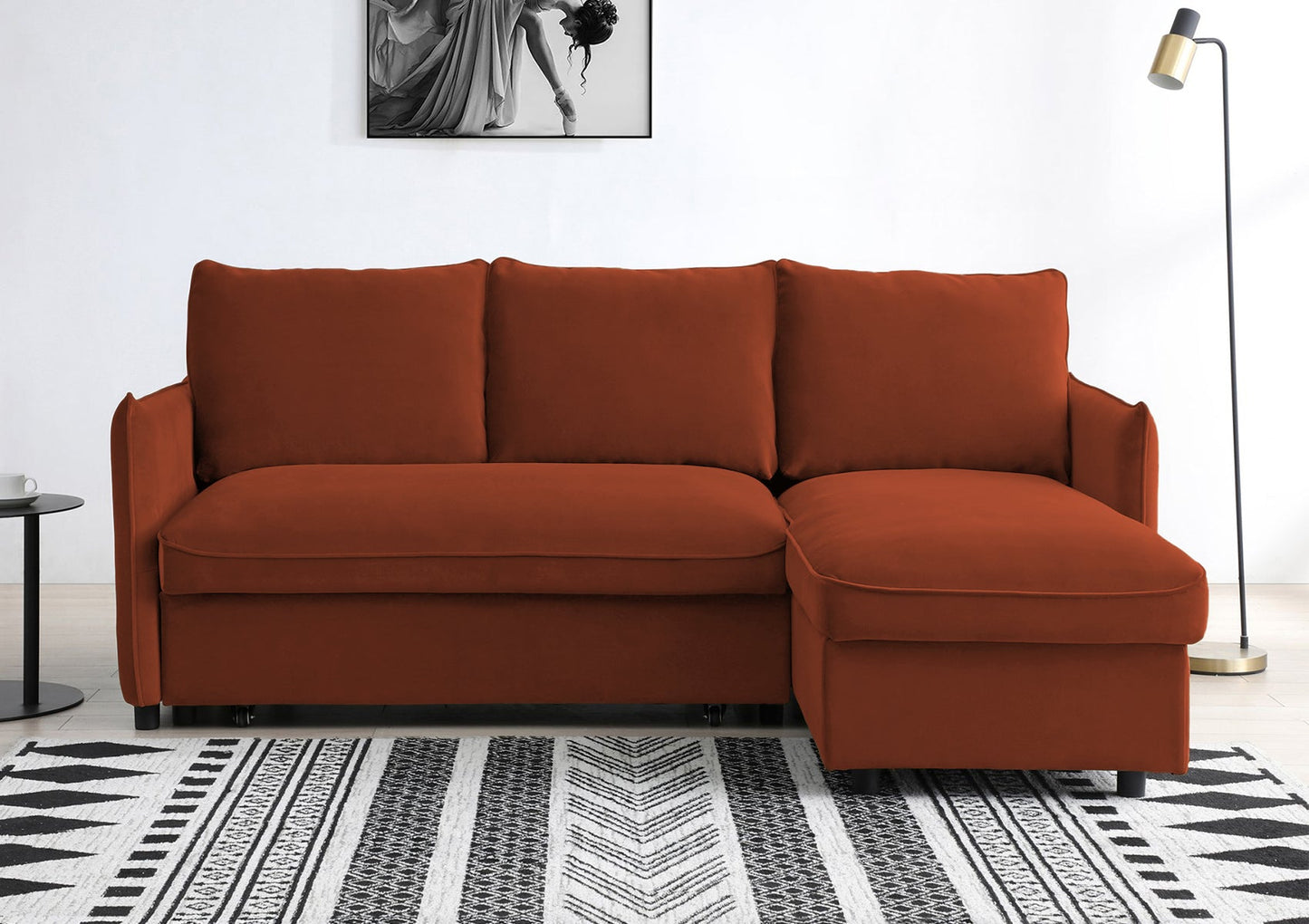 Coniston Burnt Orange Corner Sofa Bed Furniture Time4Sleep