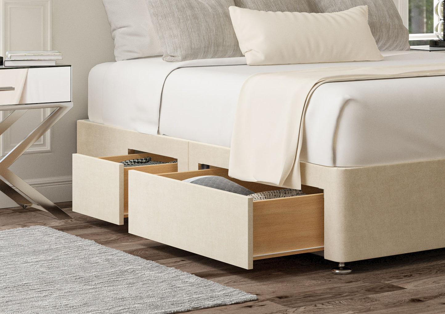 2+2 Continental Drawer Upholstered Storage Base Bed time4sleepadmin