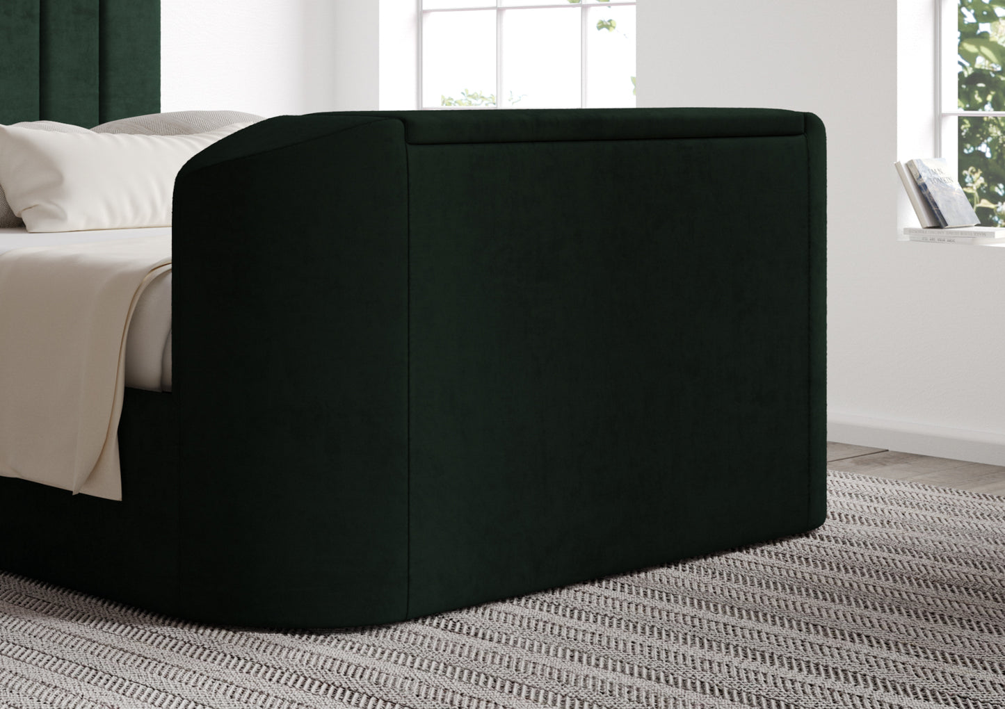 Berkley Upholstered Ottoman TV Bed - Bed Frame Only Bed time4sleepadmin