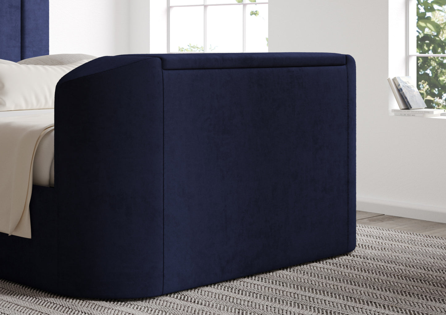 Berkley Upholstered Hugo Royal Ottoman TV Bed - Bed Frame Only Bed time4sleepadmin