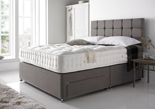 Crystal 3000 Divan & Mattress Bed Deluxe Single Charcoal Non-Storage