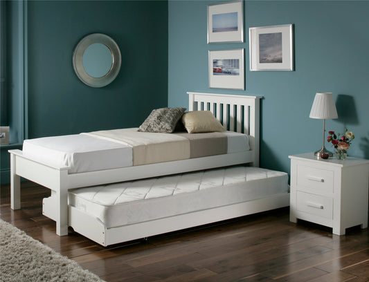 Atlantis White Wooden Guest Bed Including Underbed Bed time4sleepadmin