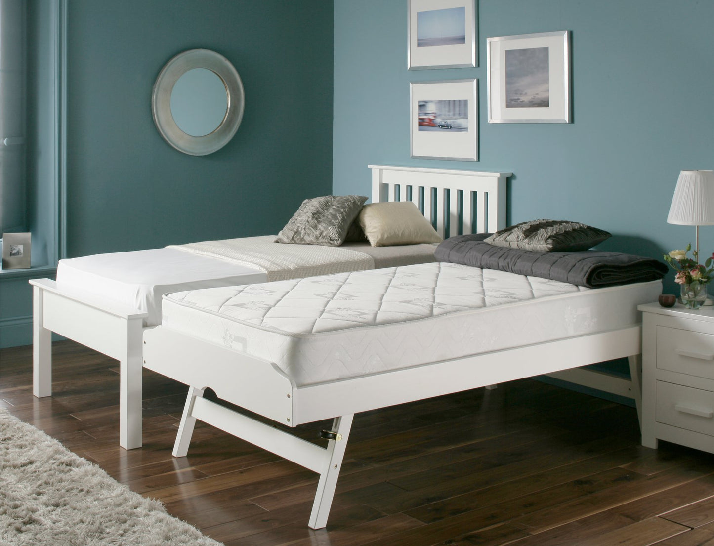 Atlantis White Wooden Guest Bed Including Underbed Bed time4sleepadmin