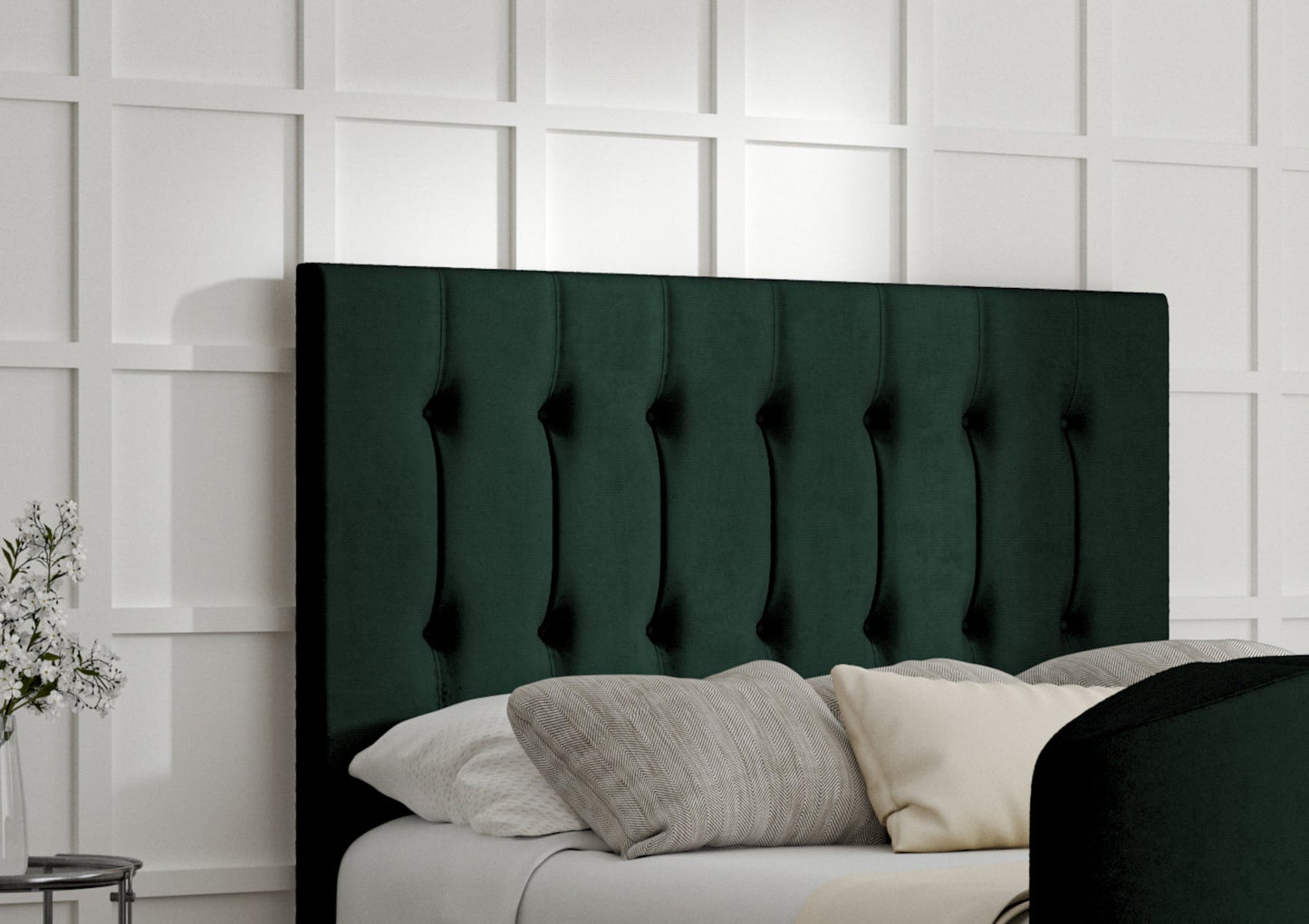 Dorchester Upholstered Hugo Bottle Green Ottoman TV Bed - Bed Frame Only - Bed - Time4Sleep
