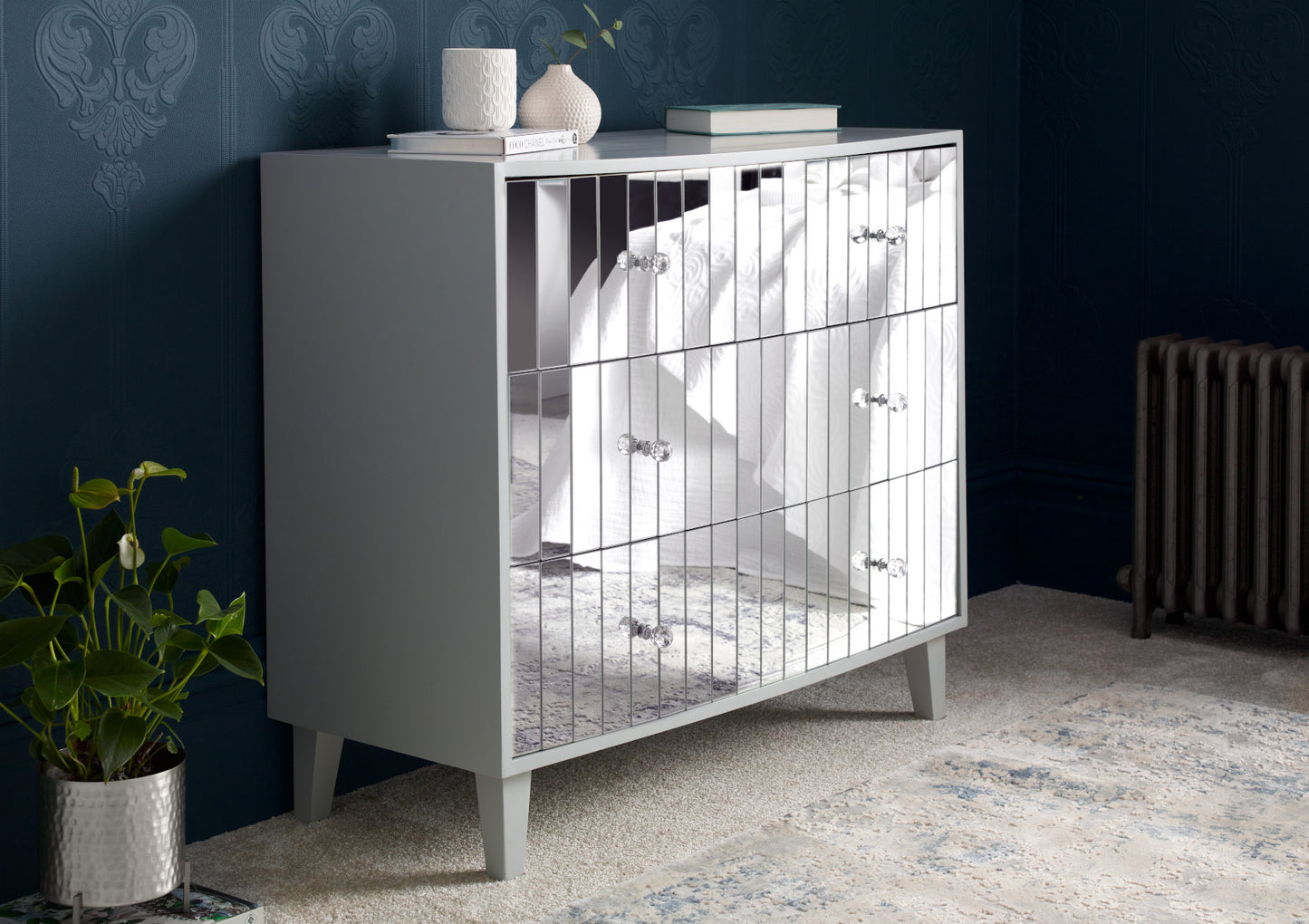 Sorrento 3 Drawer Mirror Chest Furniture time4sleepadmin
