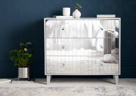 Sorrento 3 Drawer Mirror Chest Furniture time4sleepadmin