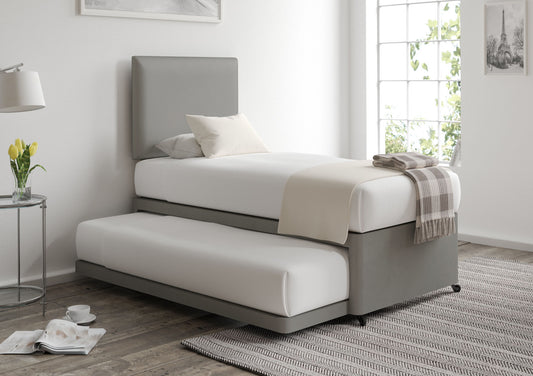 Ellesmere Magic Silver Upholstered Guest Bed With Mattresses Bed time4sleepadmin