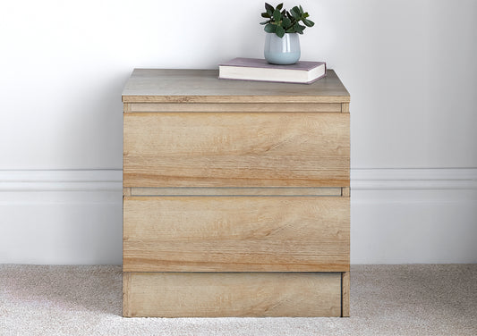 Emma 2 Drawer Oak Bedside Furniture time4sleepadmin