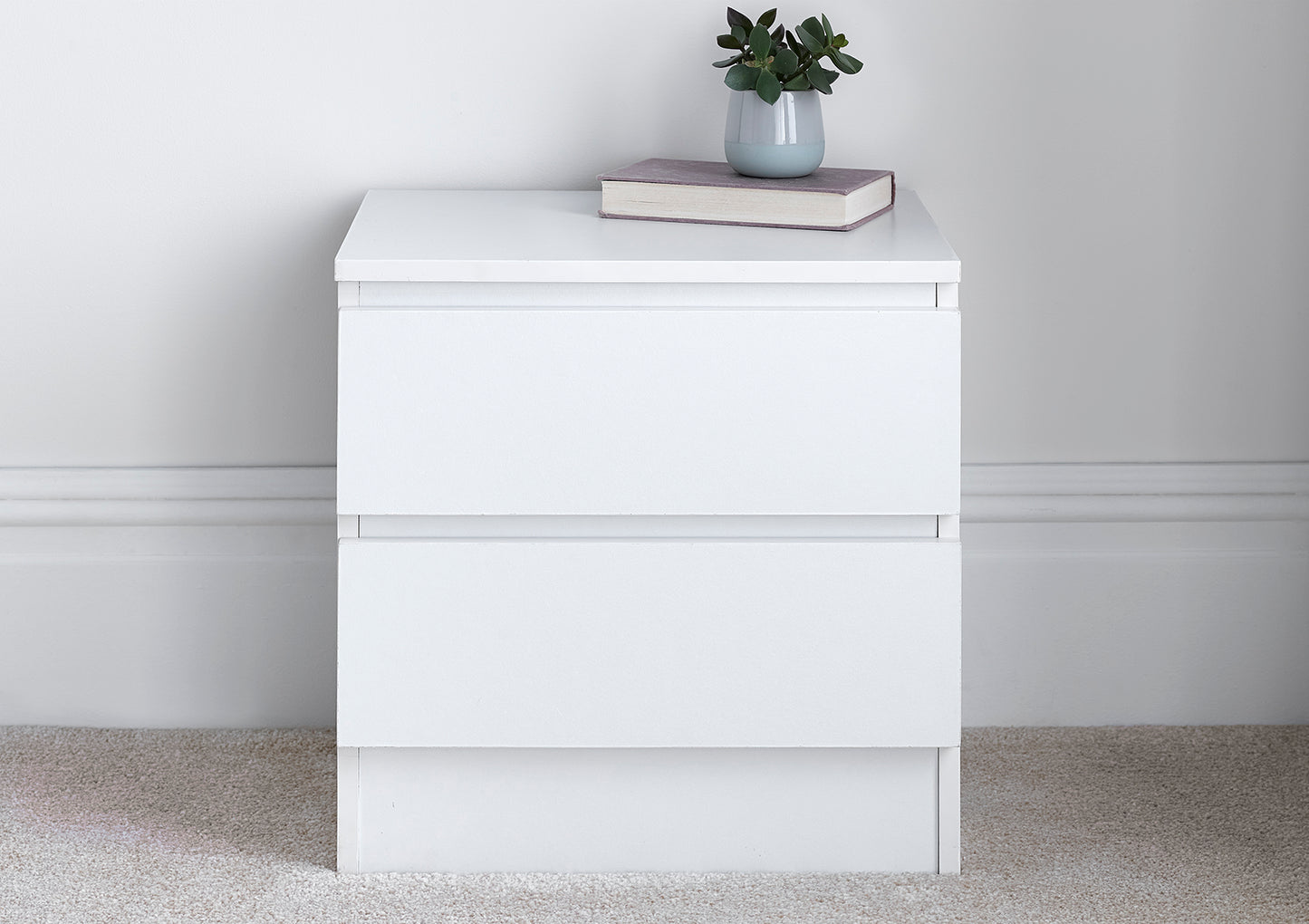 Emma 2 Drawer White Bedside Furniture time4sleepadmin