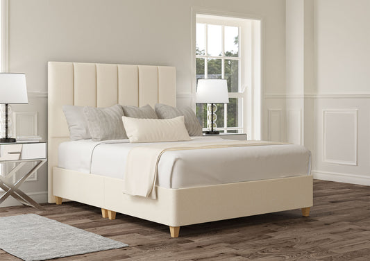 Empire Upholstered Headboard and Shallow Base On Legs Bed time4sleepadmin