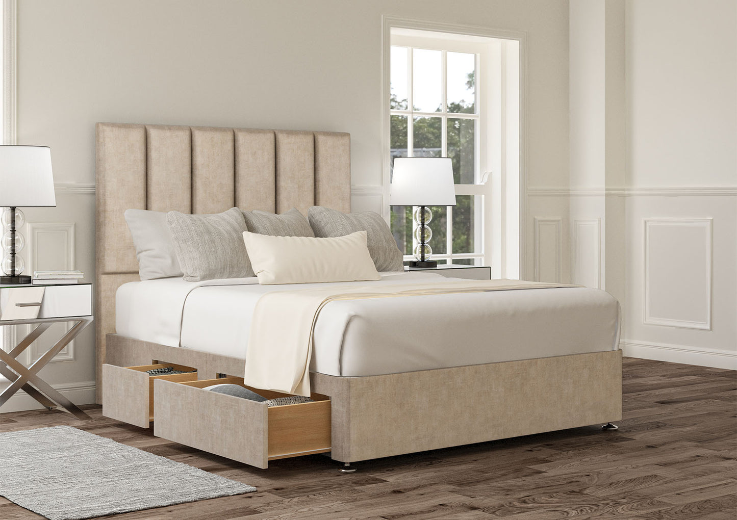 Empire Upholstered Headboard and Divan Base