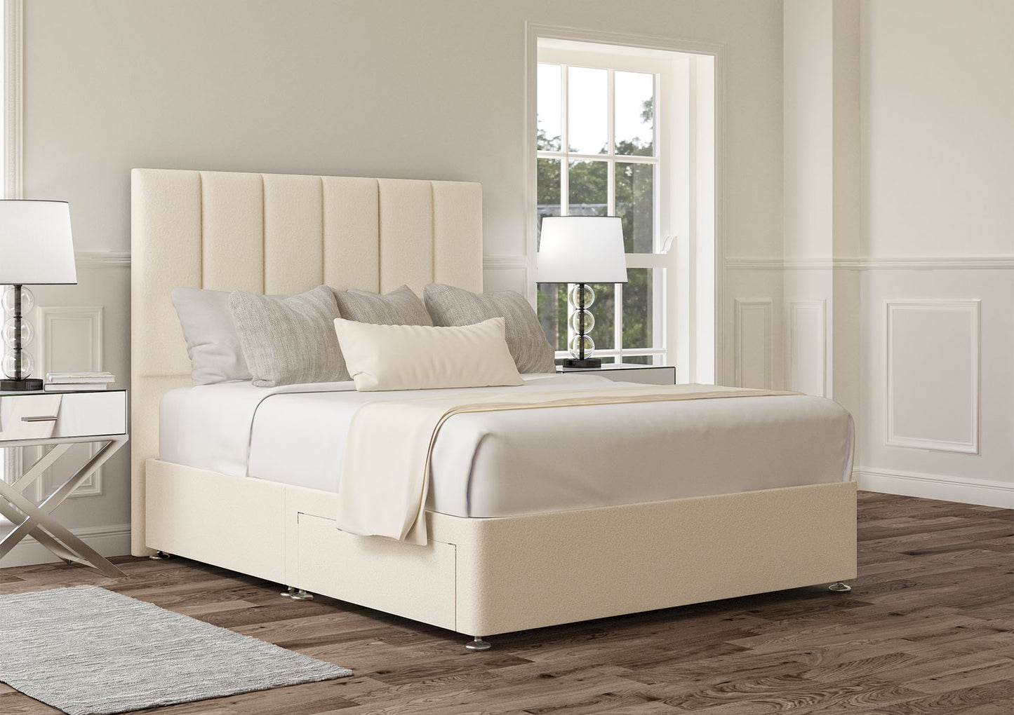 Empire Upholstered Headboard and Divan Base Bed time4sleepadmin