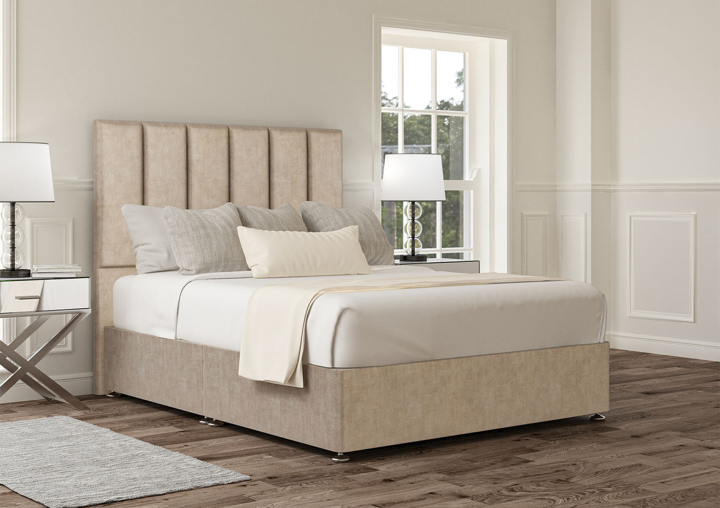 Empire Upholstered Headboard and Divan Base Bed time4sleepadmin Single Non-Storage Heritage Mink