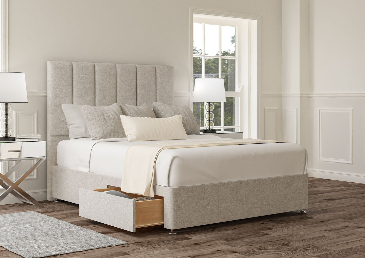 Empire Upholstered Headboard and Divan Base - Bed - Time4Sleep