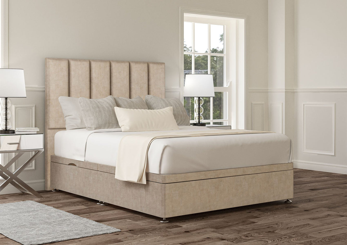 Empire Upholstered Headboard and Ottoman Base - Bed - Time4Sleep