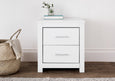Essentials 2 Drawer White Bedside Furniture Time4Sleep