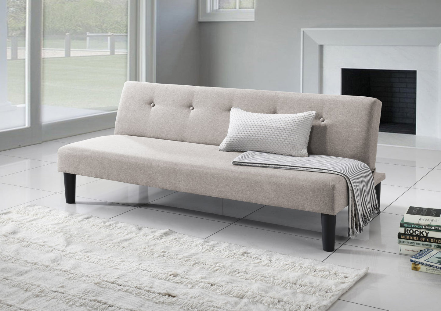 Essentials Oat Upholstered Sofa Bed Furniture Ritz Panel