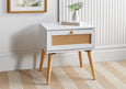Frances Rattan White 1 Drawer Bedside Furniture Ritz Panel