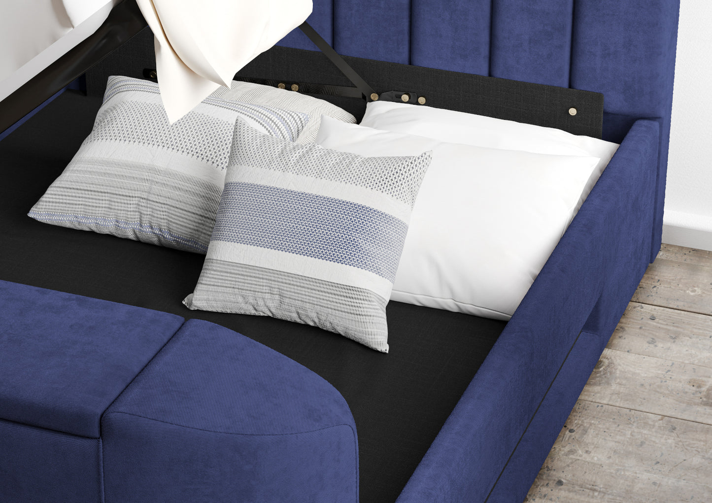 Dorchester Upholstered Hugo Royal Ottoman TV Bed - Bed Frame Only Bed time4sleepadmin