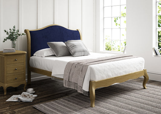 Lyon Hugo Royal Upholstered Oak Bed Frame - LFE - Bed Frame Only Bed time4sleepadmin