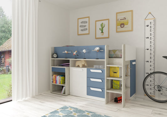 Girona Blue Mid Sleeper Bed Frame Bed time4sleepadmin