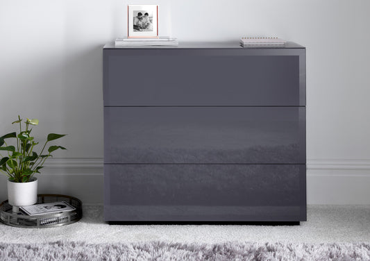 Linea 3 Drawer Grey Chest Furniture time4sleepadmin