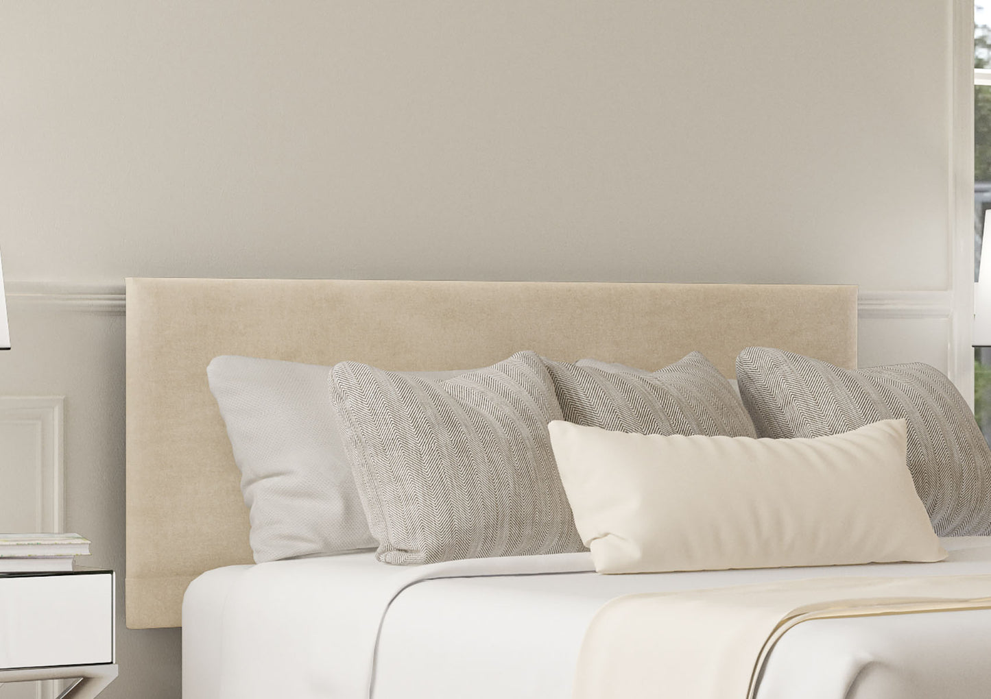 Henley Upholstered Strutted Headboard Only Furniture time4sleepadmin Double Naples Cream