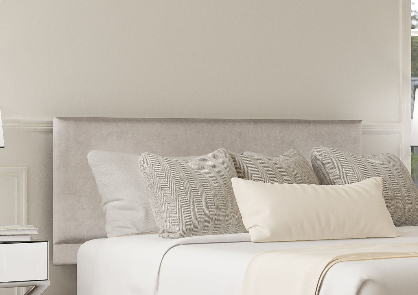 Henley Upholstered Strutted Headboard Only Furniture time4sleepadmin Compact Double Plush Silver