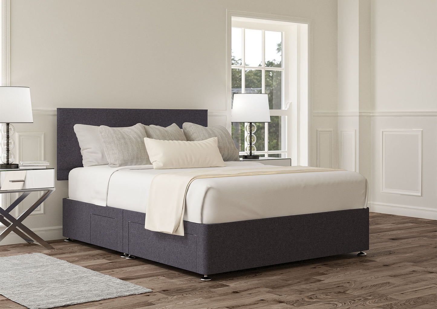 Henley Upholstered Headboard and Divan Base Bed time4sleepadmin